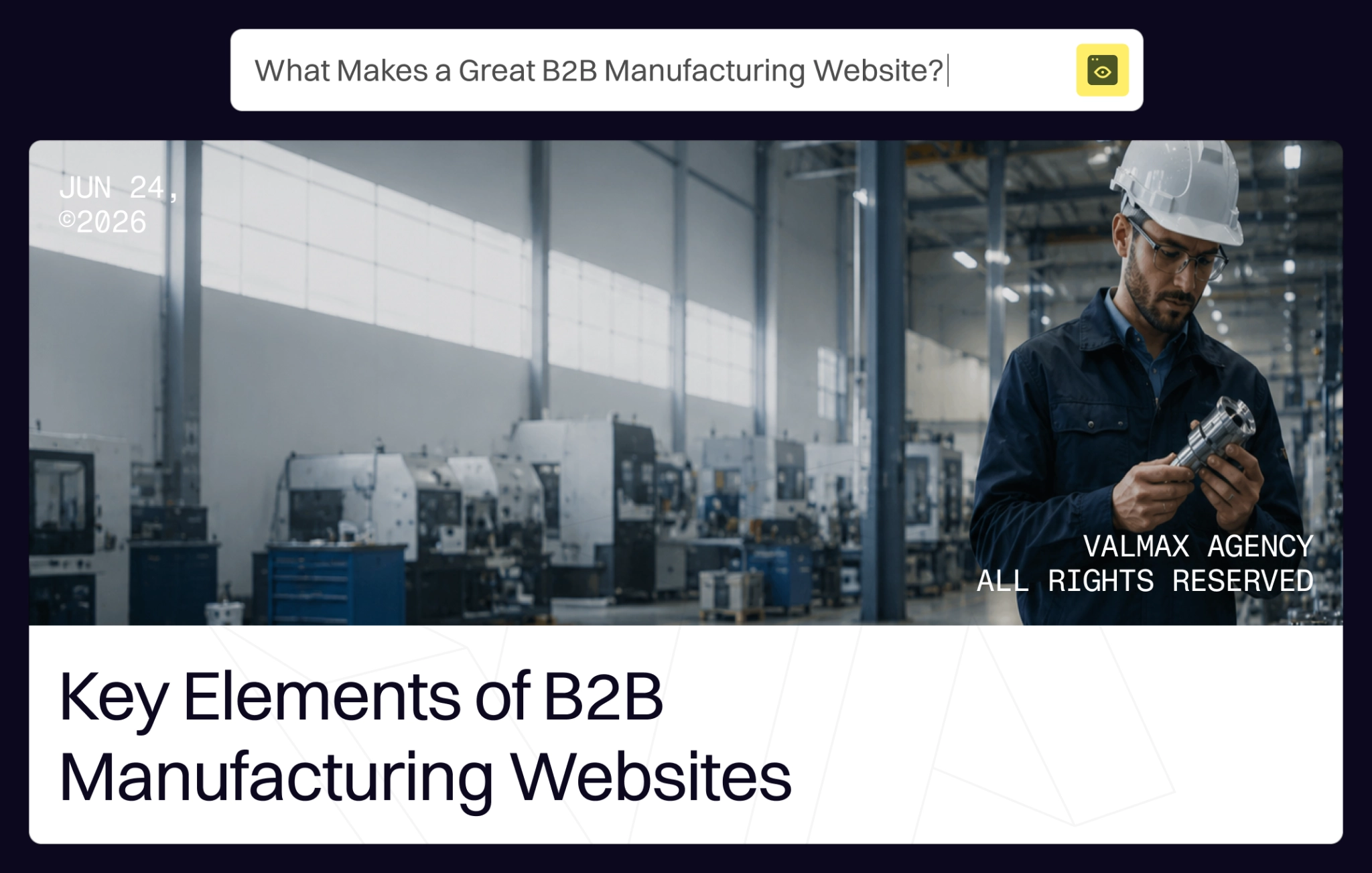 Cover image — Key Elements of Manufacturing Websites