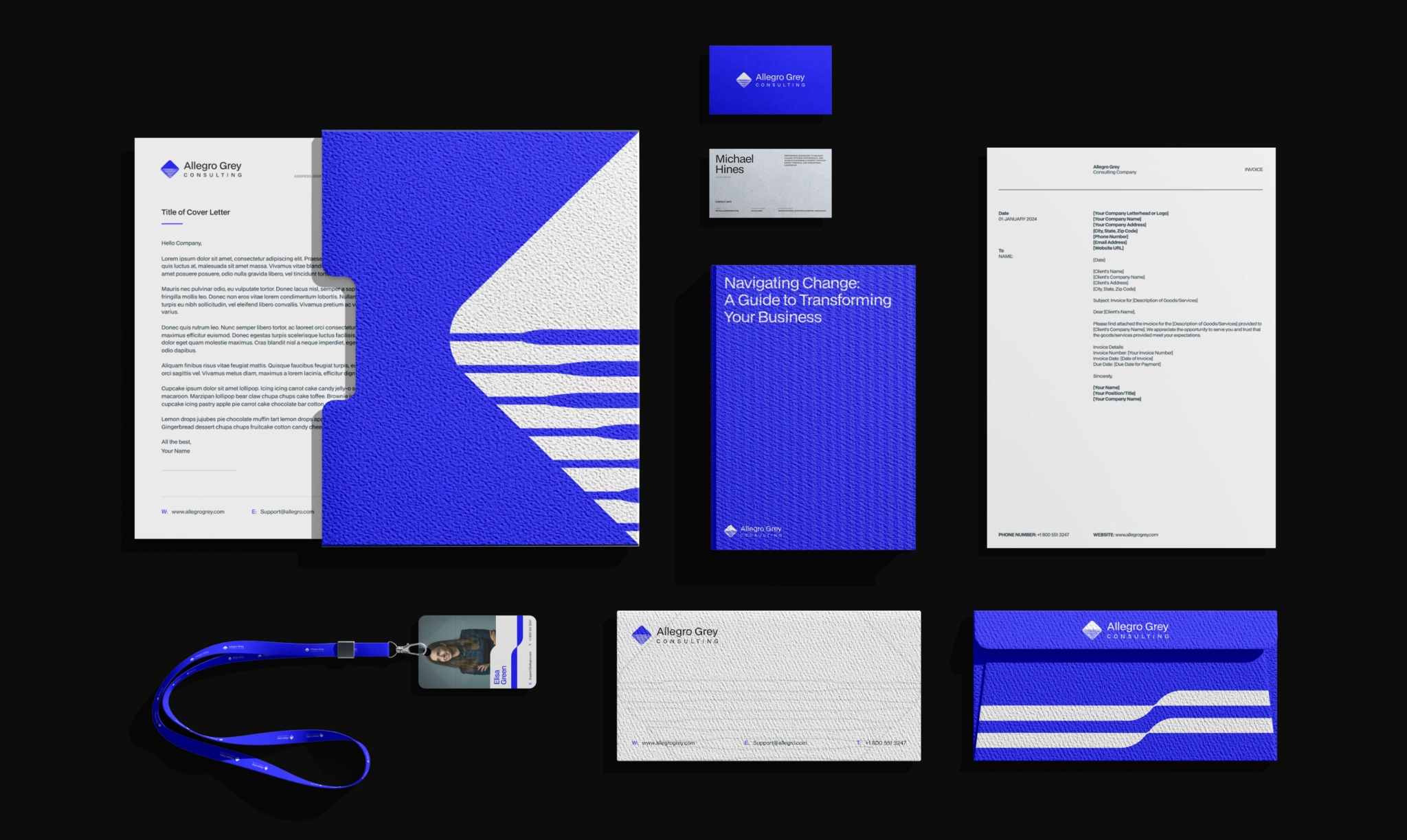 brand identity applied across business stationery and corporate materials