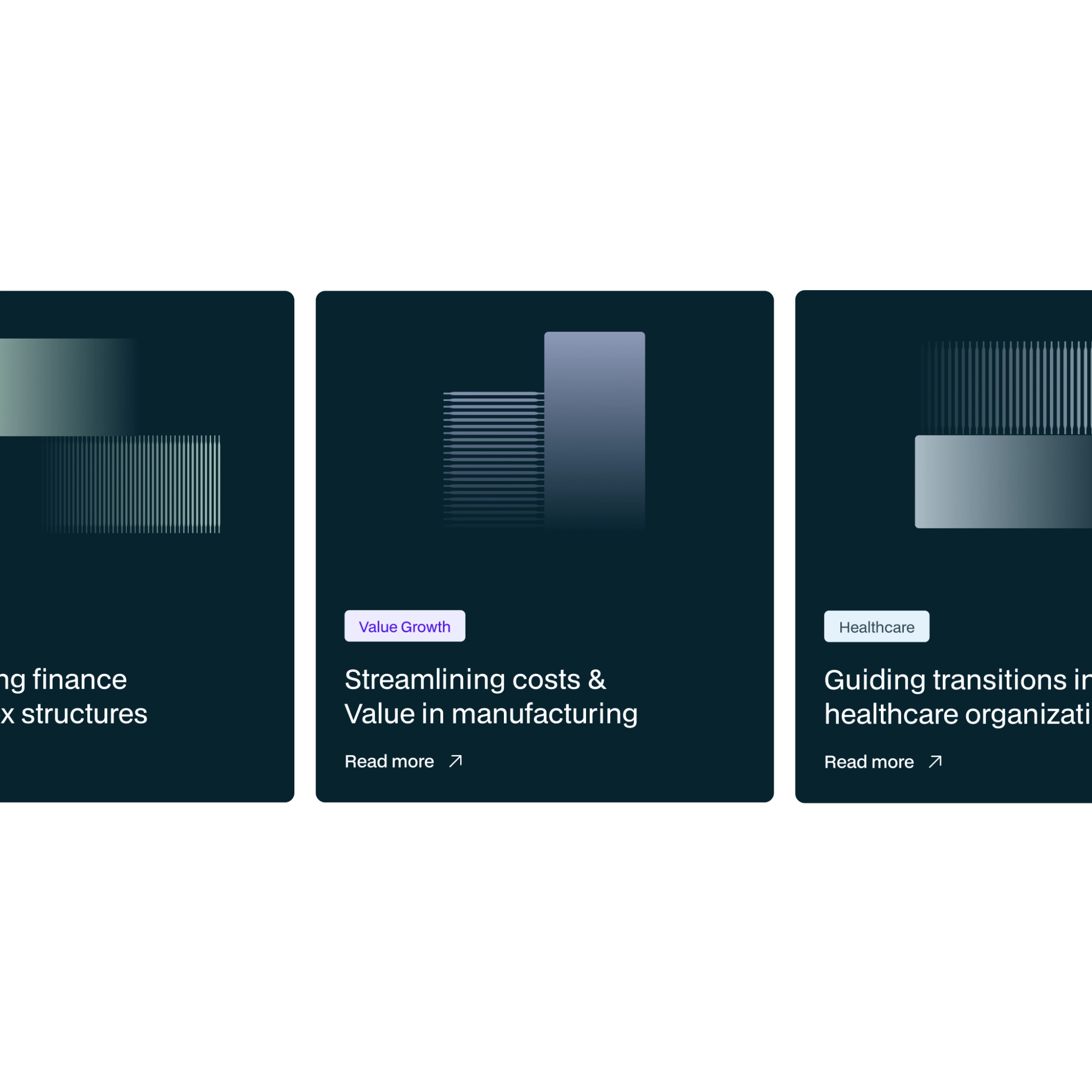 case studies section for manufacturing and healthcare clients
